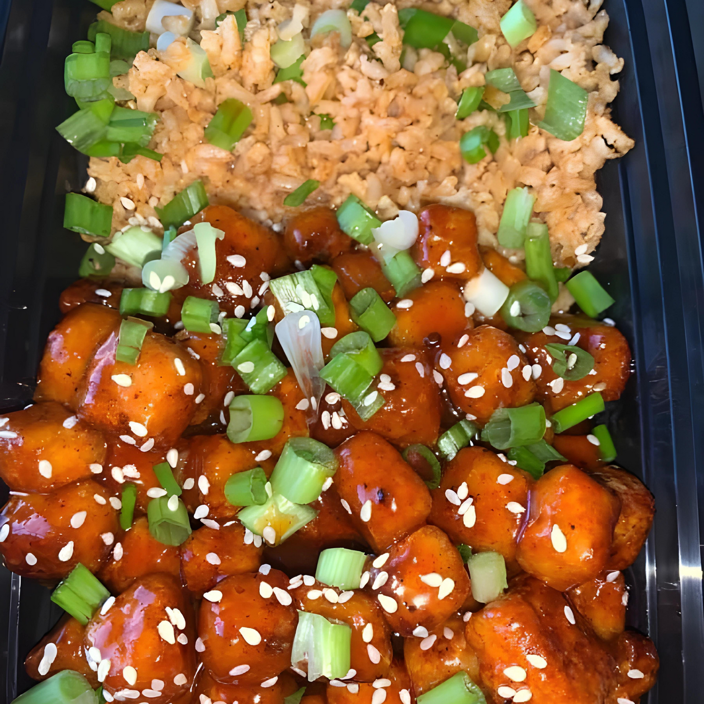 Orange Tofu with Veggie Fried Rice